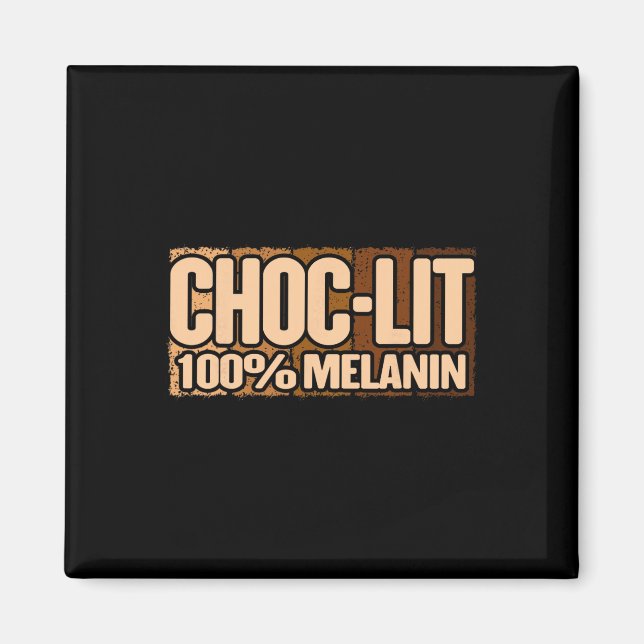 Aimant Choc Lit Melanin Mois de l'Histoire des Noirs Fier (Devant)