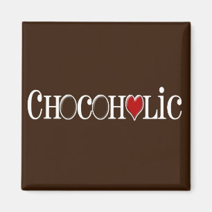 Aimant Chocoholic, Oreille au chocolat au coeur rouge