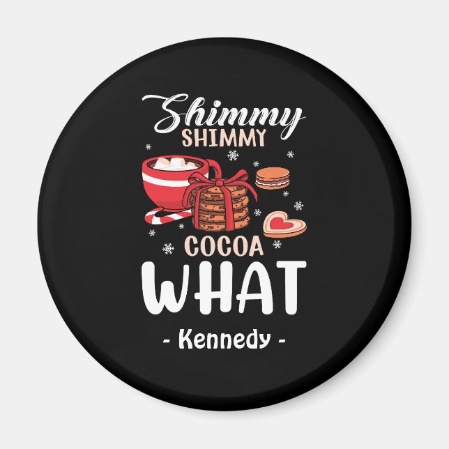 Aimant Chocolat chaud amusant et biscuit hiver (Devant)