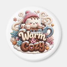 Aimant Chocolat Chaud Cozy & Chaud