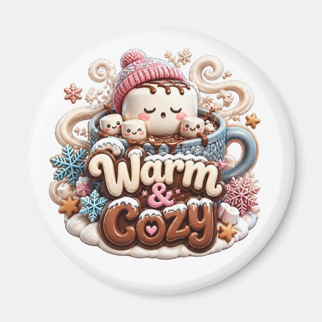 Aimant Chocolat Chaud Cozy & Chaud (Devant)