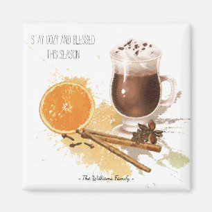 Aimant Chocolat chaud Orange Saison Salutations