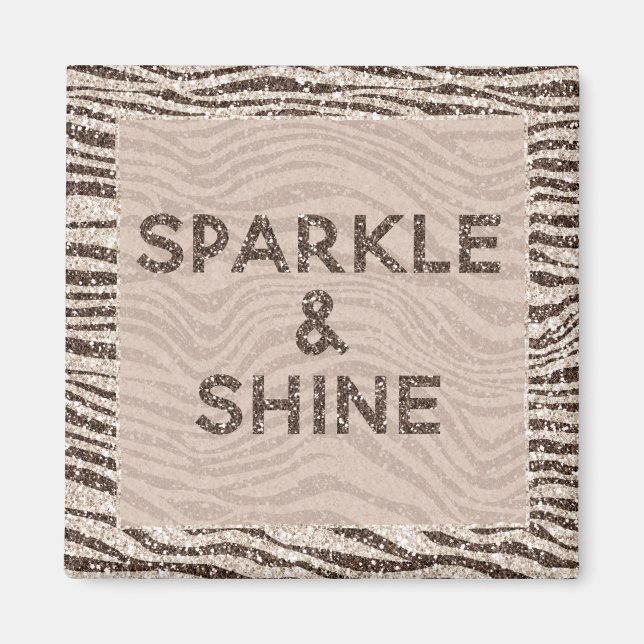 Aimant Chocolat Crème Brown Blush Zebra Parties scintilla (Devant)