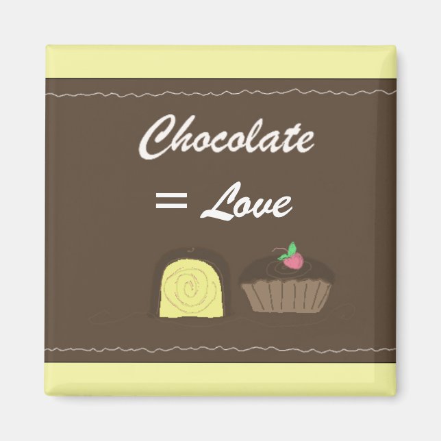 Aimant Chocolat Égal Amour (Devant)