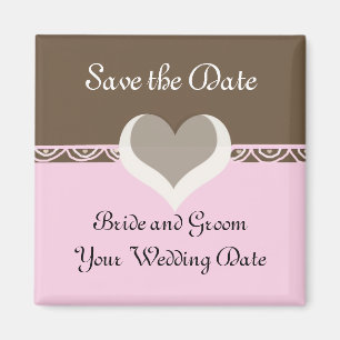 Aimant Chocolat et Rose Save the Date