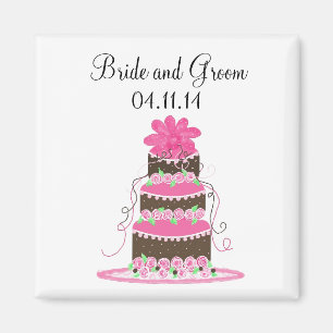 Aimant Chocolat et Rose Save the Date pour mariage
