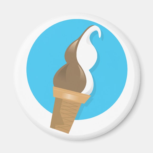 Aimant Chocolat et vanille Cone de crème glacée (Devant)