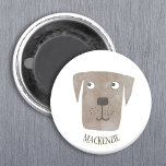 Aimant Chocolat Labrador Retriever Chien Fun Personnalisé<br><div class="desc">Doté d'une peinture d'aquarelle ludique d'un chien de Chocolat Labrador Retriever, ne manquez pas d'apporter un sourire à votre visage. Fait un grand cadeau pour un amoureux des chiens ou un propriétaire de l'usine de récupération de chocolat Labrador. Art original de Nic Squirrell. Rendez-le unique en modifiant le nom ou...</div>