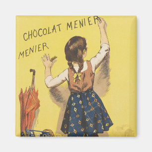 Aimant Chocolat Menier Jeune Fille Française Vintage 1892