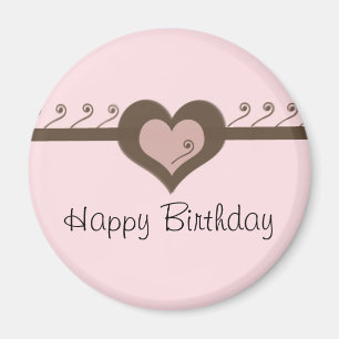 Aimant Chocolat rose Coeur Anniversaire