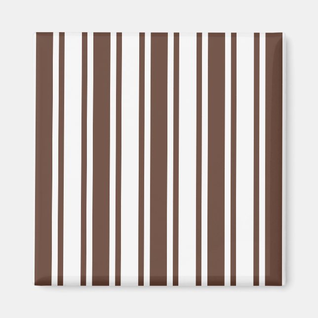 Aimant Chocolate brown and white candy stripes (Devant)