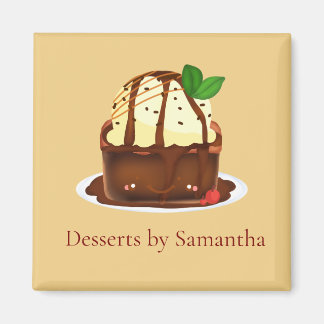 Aimant Chocolate Brownie With Vanilla Ice Cream