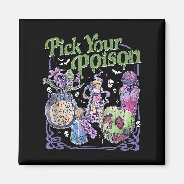 Aimant Choisis ton poison, Vintage princesse Halloween (Devant)