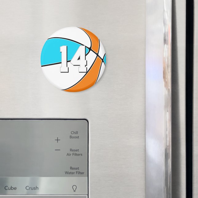 Aimant choose ANY team colors w jersey number basketball (In situ (réfrigérateur))