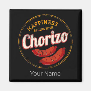Aimant Chorizo Retro Saucisson Vintage barbecue gastronom