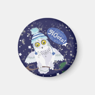 Aimant Chouette à neige avec Casquette