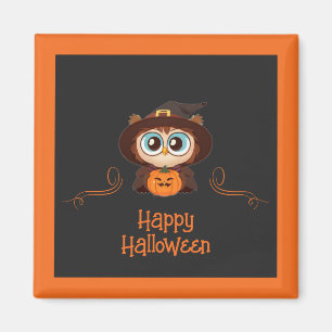 Aimant Chouette/Automne/Automne/Halloween/citrouille