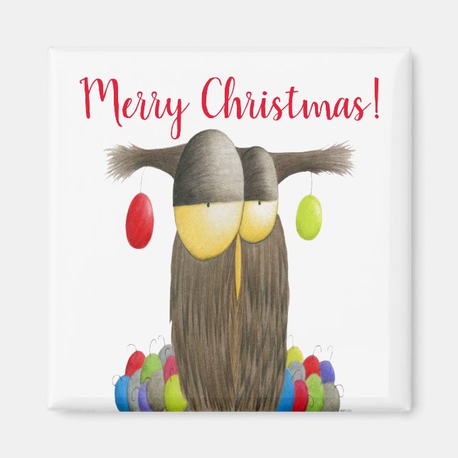 Aimant Chouette de Noël (Devant)