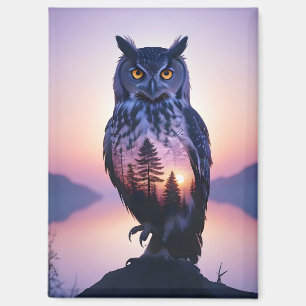 Aimant Chouette Double exposition Nature animale Nature s