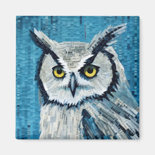 Aimant Chouette Oiseau Art Décor Peinture Mosaïque