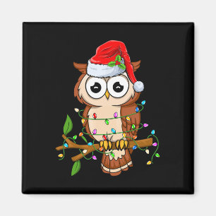 Aimant Chouette portant le Noël Noël Noël - Oiseaux Choue