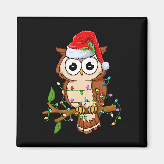 Aimant Chouette portant le Noël Noël Noël - Oiseaux Choue (Devant)