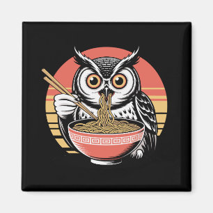 Aimant Chouette Ramen japonais Ukiyo-e Vintage