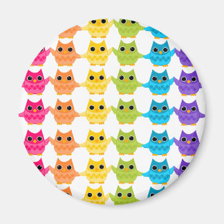 Aimant Chouettes arc-en-ciel