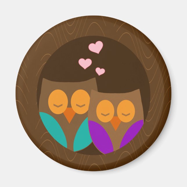 Aimant Chouettes dans un nid (Devant)