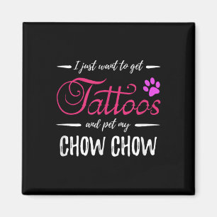 Aimant Chow Chow Amoureux des chiens Tattoo Chemise Drôle