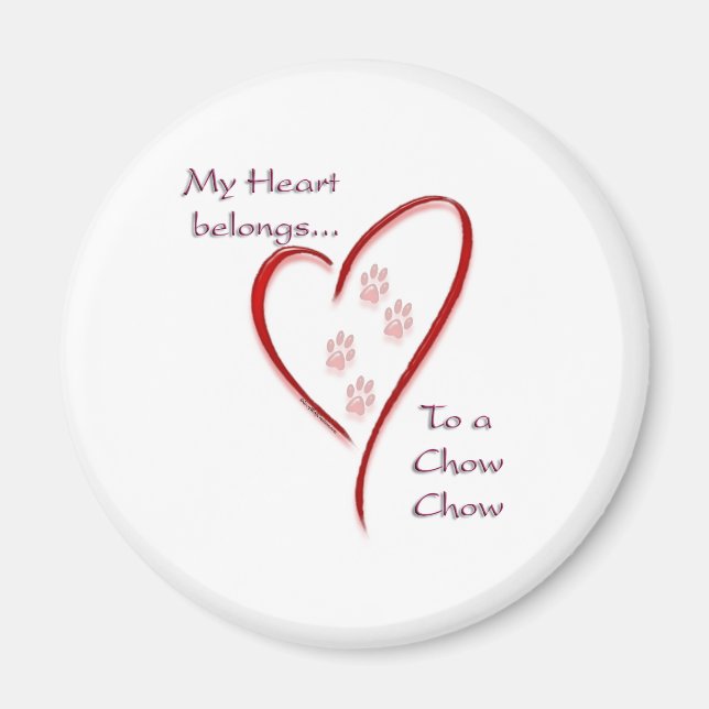 Aimant Chow Chow Heart Belongs (Devant)