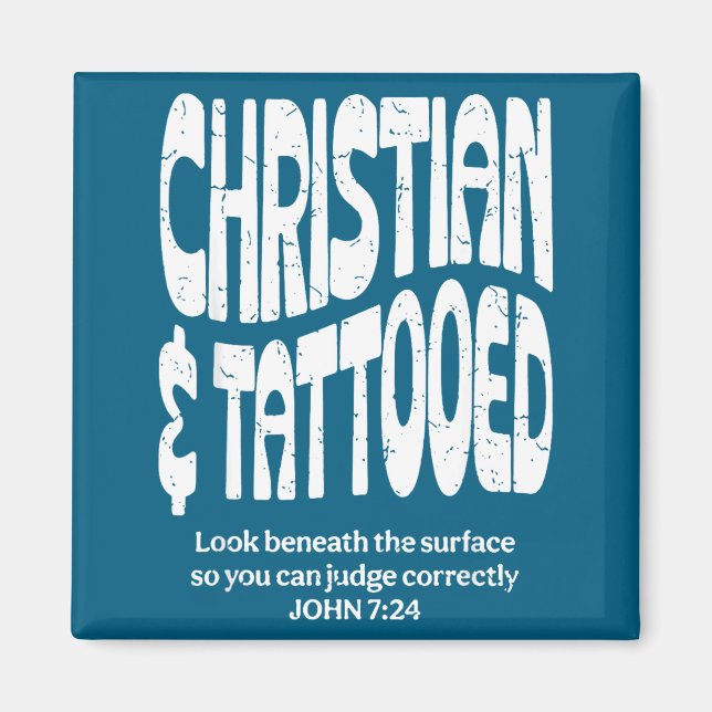 Aimant Chrétien Et Tatoué (Devant)