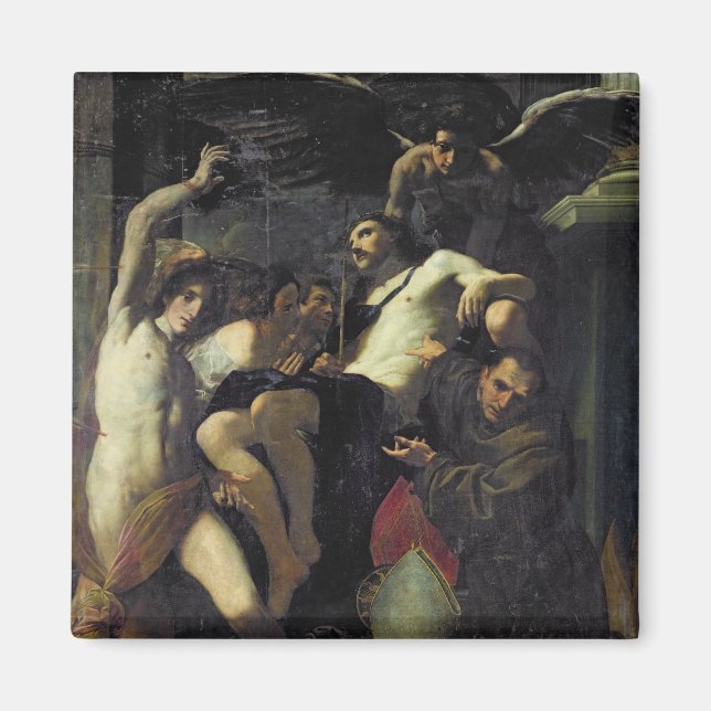 Aimant Christ adoré par les anges, Saint Sébastien (Devant)