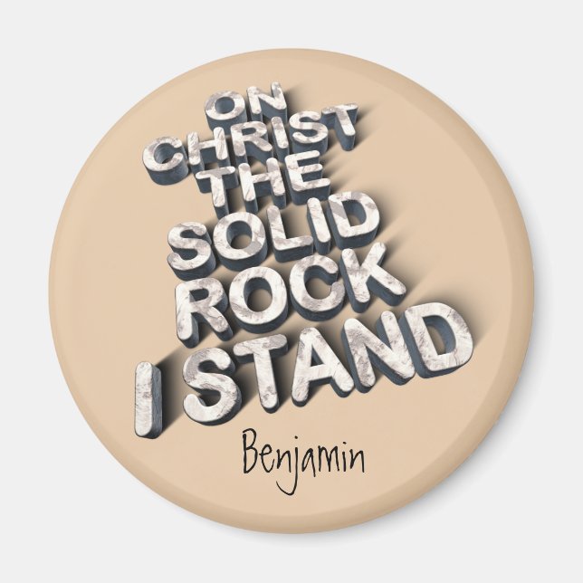 Aimant Christ roc solide citation biblique chrétienne typ (Devant)