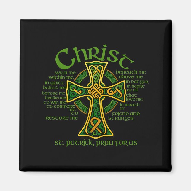 Aimant Christ With Me Celtic Cross St. Patrick Breastplat (Devant)