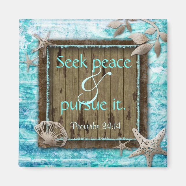 Aimant Christian Beach Shells Starfish Proverbes Biblique (Devant)