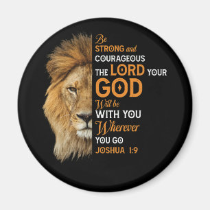 Aimant Christian Bible Verse Joshua 1 9 Lion Faith