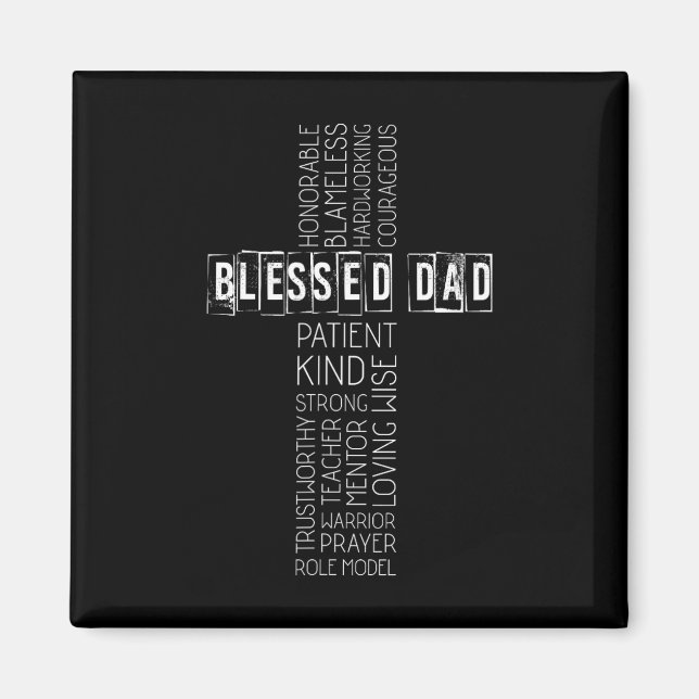 Aimant Christian Blessed Papa Fête des pères croisée (Devant)