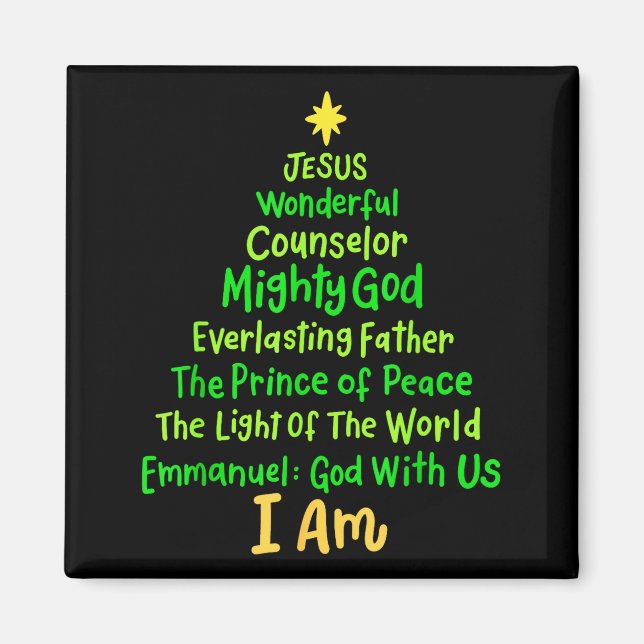 Aimant Christian Christmas Jesus Bible Names Xmas Tree Sh (Devant)
