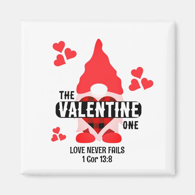 Aimant Christian Couples VALENTINE GNOME Coeurs rouges (Devant)