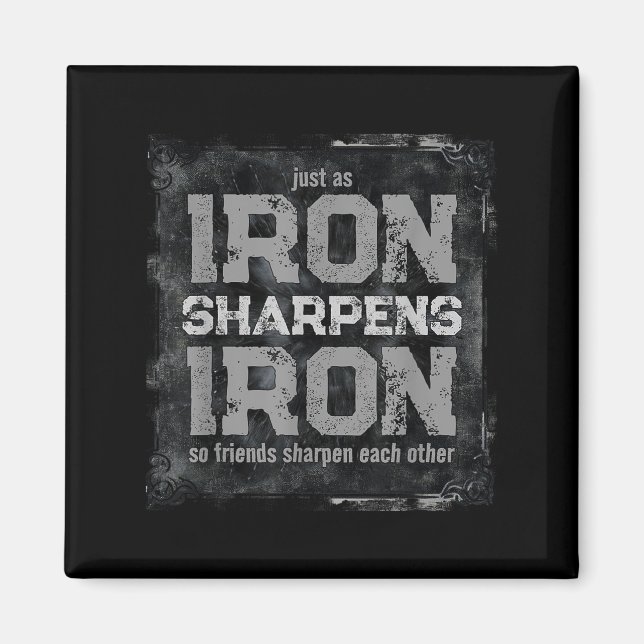 Aimant Christian Dad Iron Sharpens Iron Scriture Verse B (Devant)