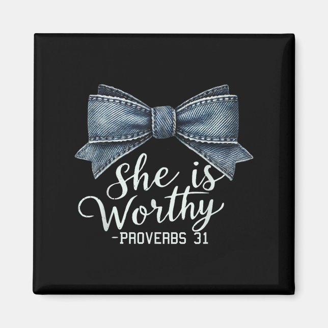 Aimant Christian Denim Bow Chemise Insrationnelle Bible R (Devant)
