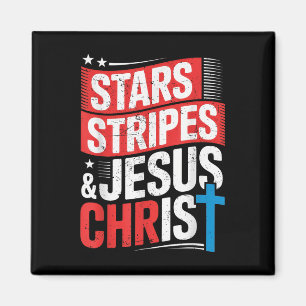 Aimant Christian Jesus Christ Stars Stripes 4 juillet U