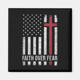 Aimant Christian Us Drapeau Américain Christ Foi Sur F