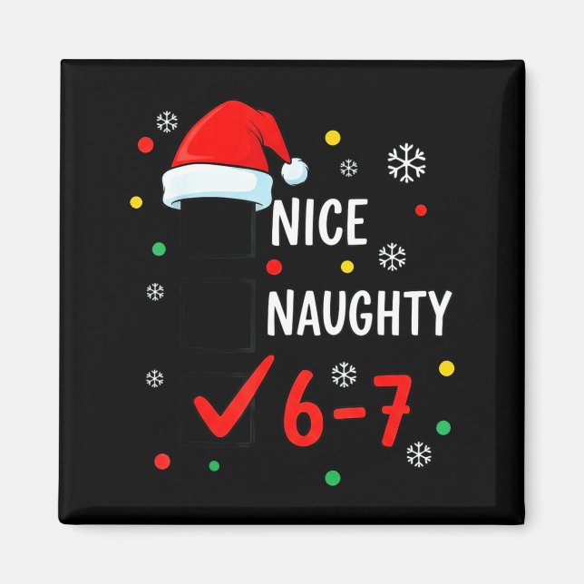 Aimant Christmas 6-7 Meme Nice Naughty Checklist Santa Ha (Devant)