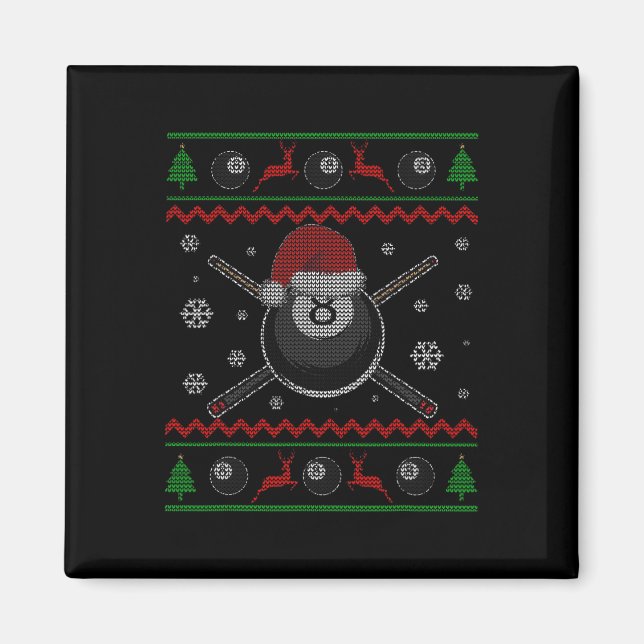 Aimant Christmas Billard Pool Snooker Sport Player Funn (Devant)