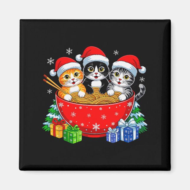 Aimant Christmas Cats Ramen Kitten Anime Xmas For Men Wom (Devant)