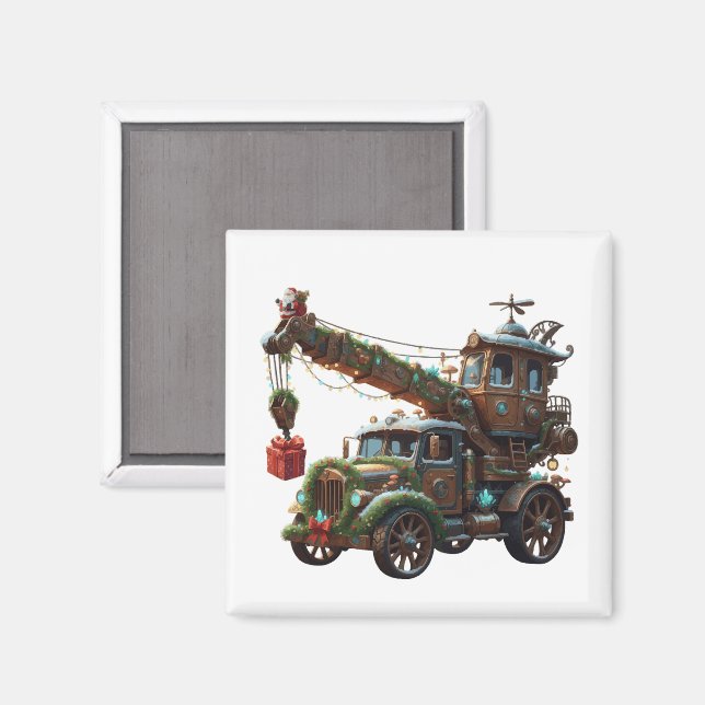 Aimant Christmas Crane Truck (Recto/Verso)
