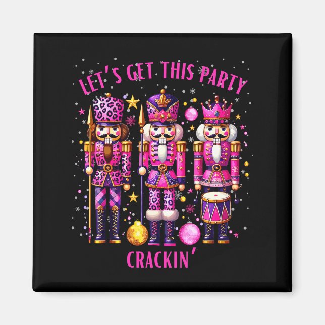 Aimant Christmas Crushing It Nutcracker - Funny Retro Ugl (Devant)