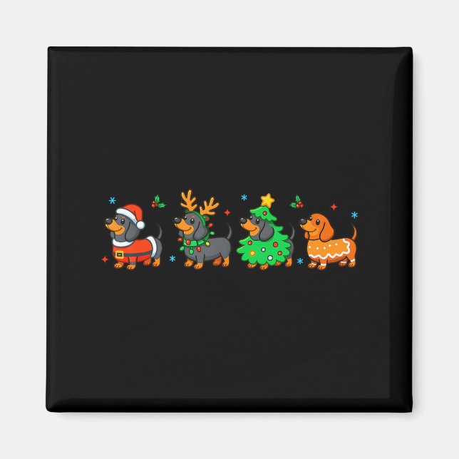 Aimant Christmas Dachshund Dog Weenie Merry Woofmas Dog M (Devant)